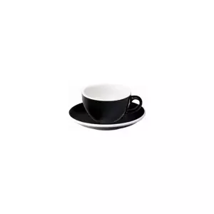 Loveramics Egg - Flat White 150 ml Cup and Saucer - Black