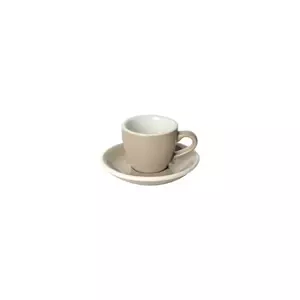 Loveramics Egg - Espresso 80 ml Cup and Saucer - Taupe