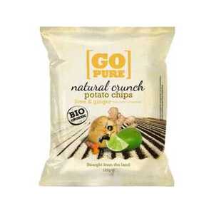 Go Pure Bramborové chipsy limetka zázvor 125 g BIO