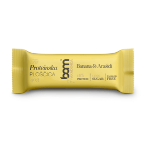 Proteinová tyčinka se sladidlem, banánem a arašídy
