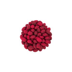 Mandle v hořké čokoládě s malinami váha 200g