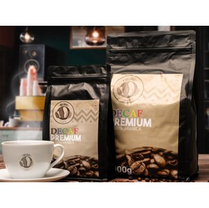 Bezkofeinová káva Premium Decaf 100% Arabica - čerstvě pražená zrnková káva bez kofeinu Hmotnost: 1000g