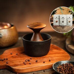 Ruční litinový hmoždíř .pepper..mortar 3x20g - STARTERPACK